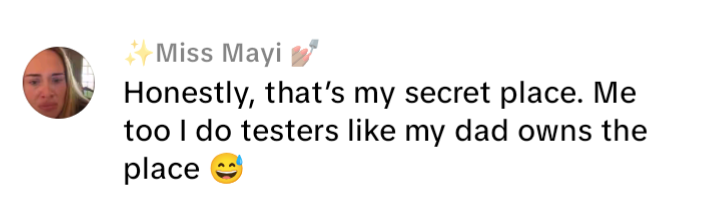 Customer review from Miss Mayi: “This place is a secret place”